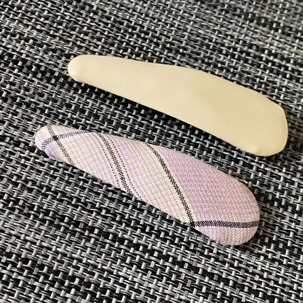 🌸3/$15🌸 New Plaid & Faux Leather Hair Clip Set